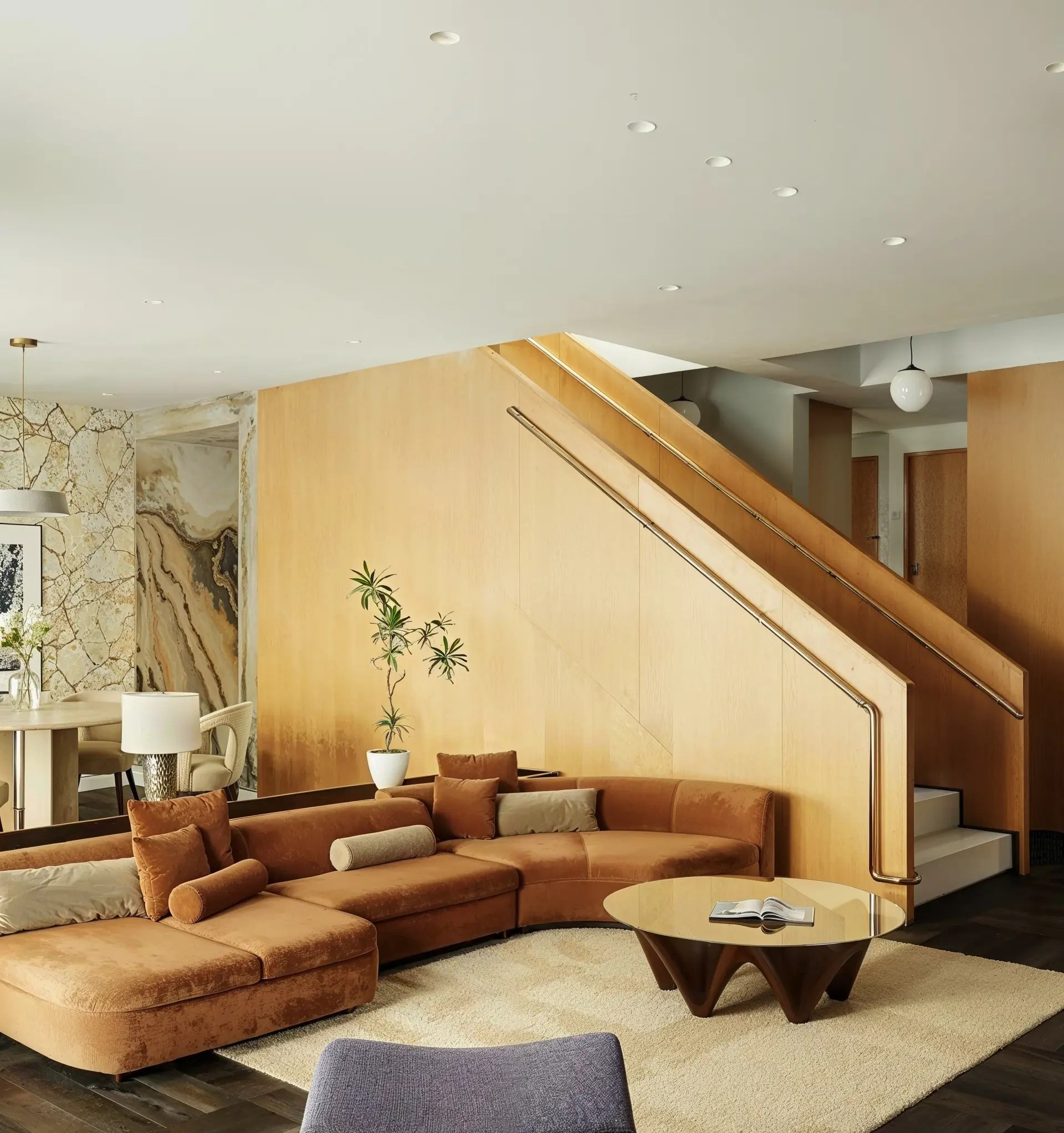 Earth-Toned Duplex Living — view 9